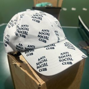 Anti Social Social Club Over You White Cap ASSC Hat All Over You Adjustable Dad